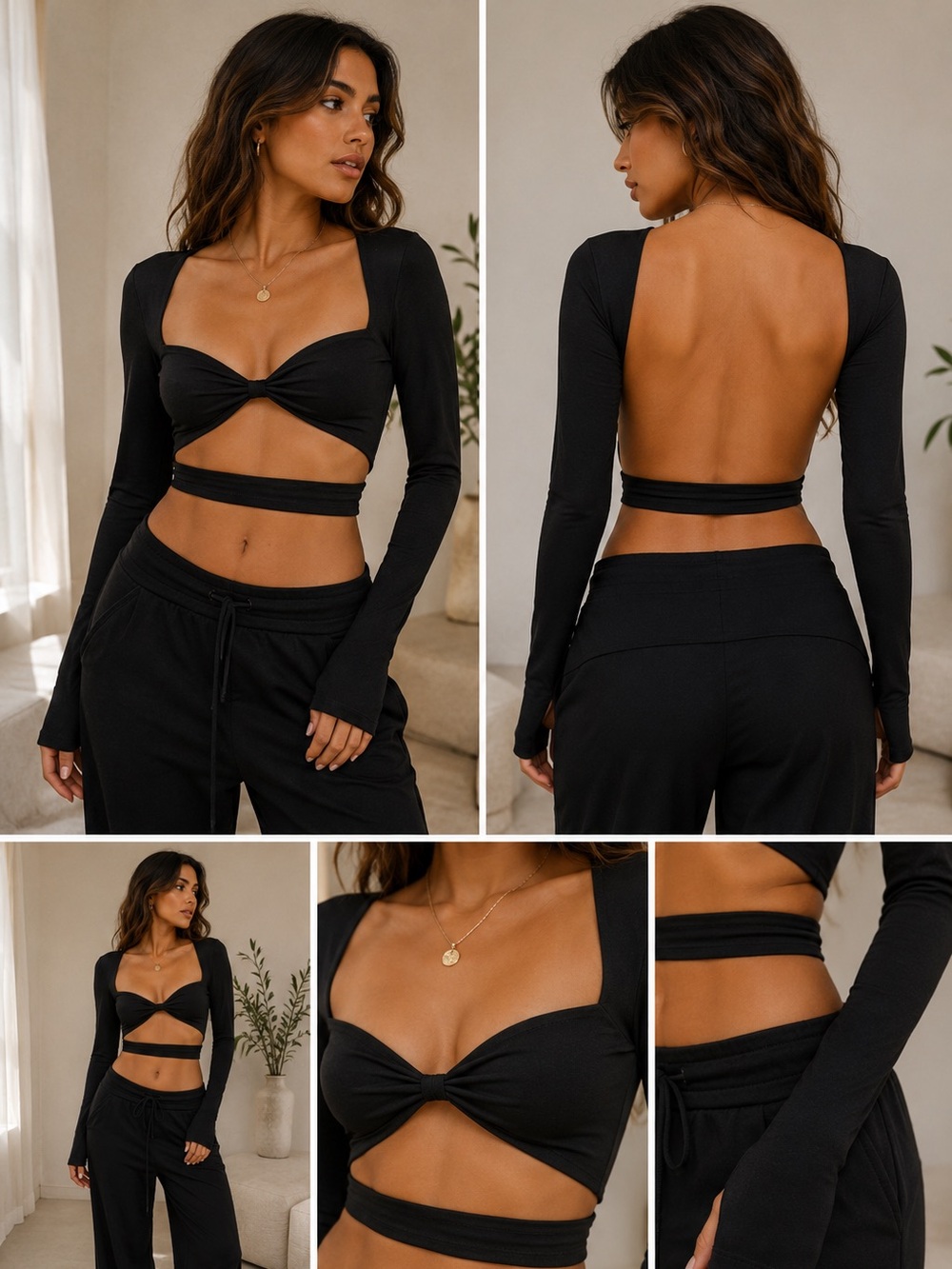 Fashion Nova Black Long Sleeve Top